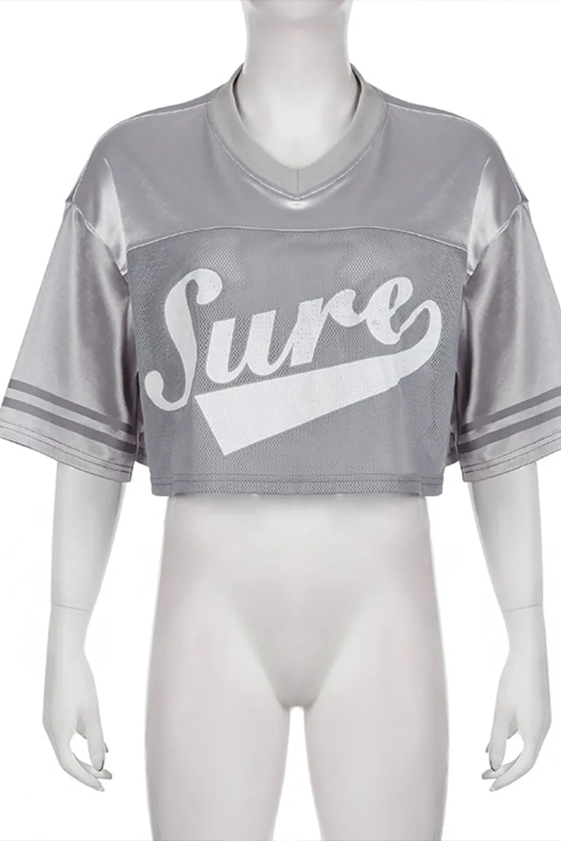 TR3048 Sporty Crop Shirt Top