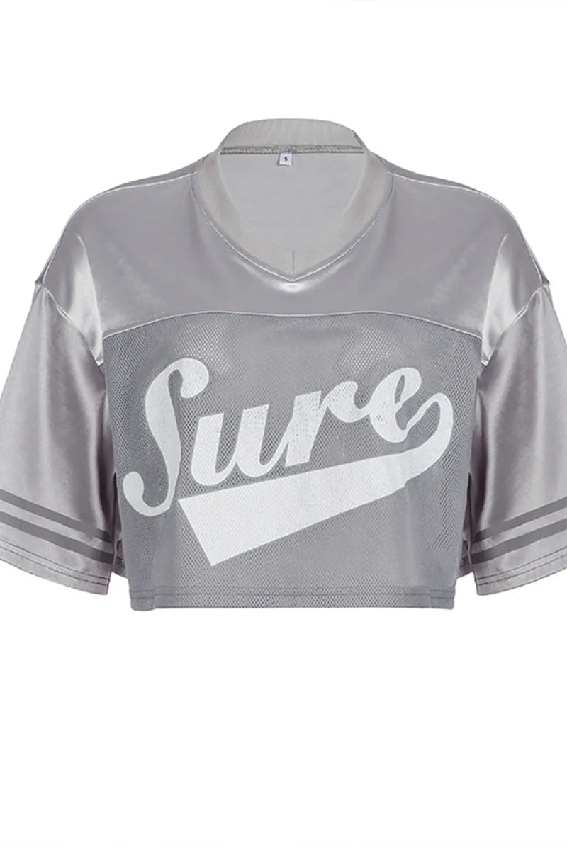 TR3048 Sporty Crop Shirt Top