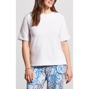Tribal Boat Neck Elbow Sleeve Top w/ Side Slits