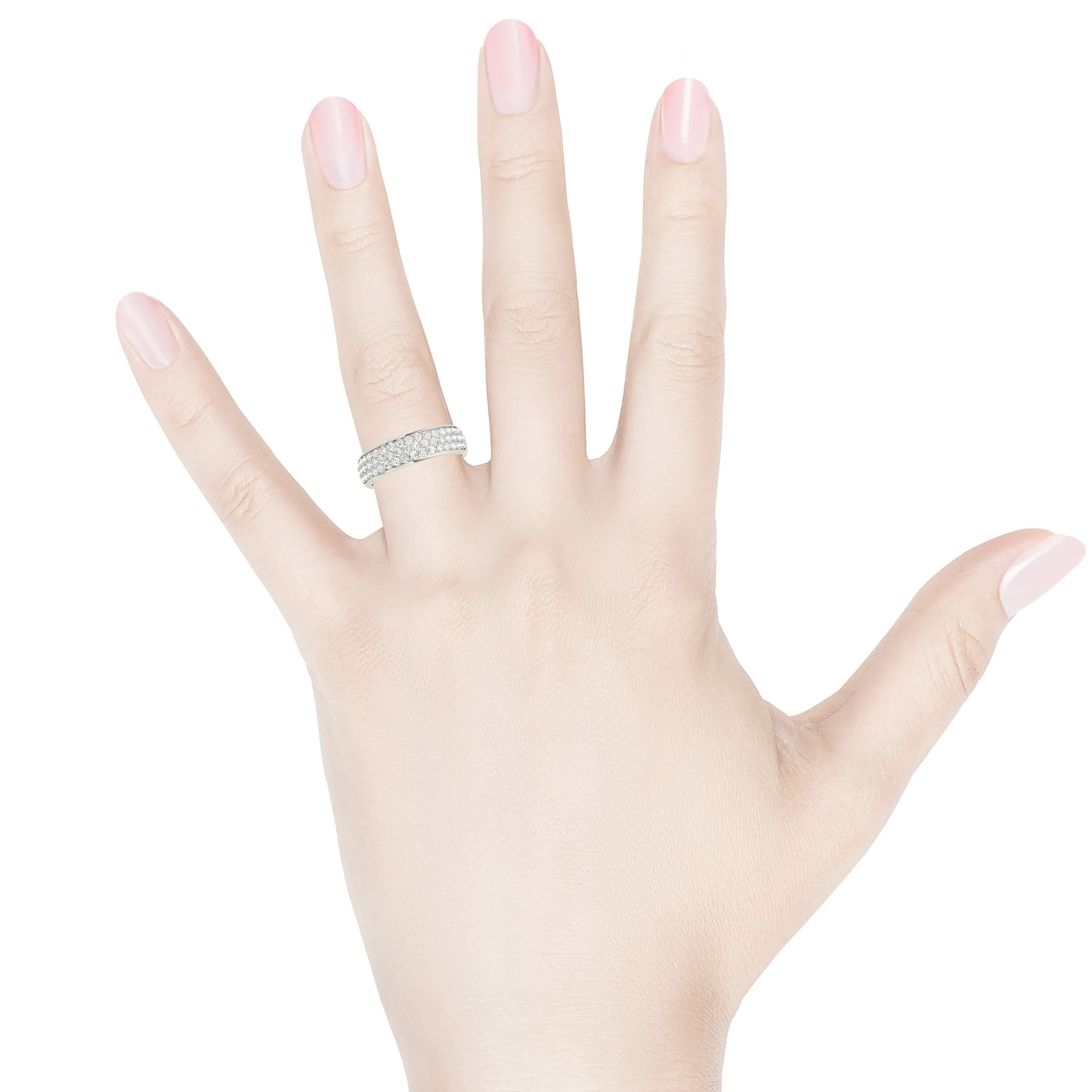 Triple Row 0.70 ctw. Round Diamond Wedding Band