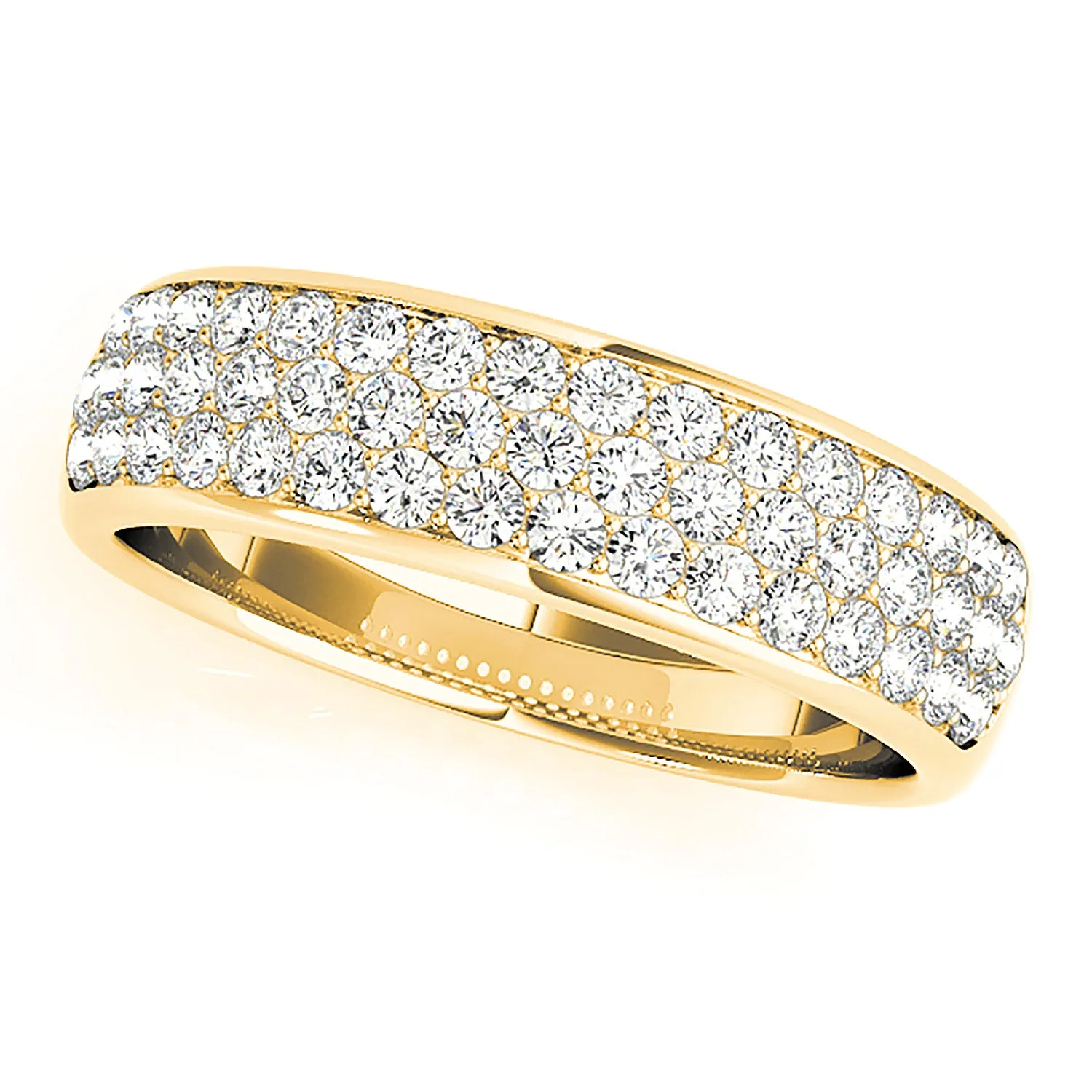 Triple Row 0.70 ctw. Round Diamond Wedding Band
