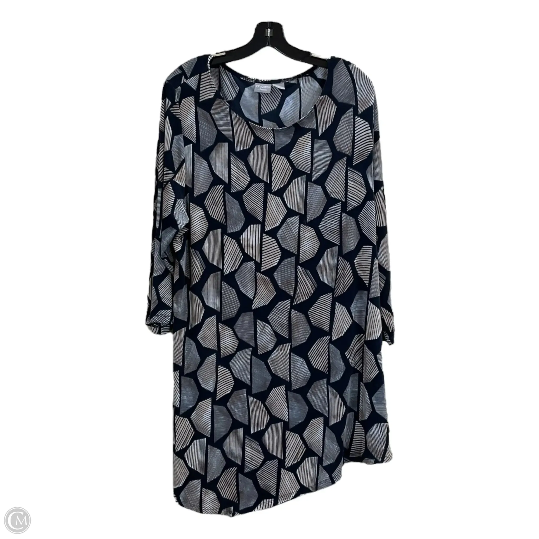 Tunic 3/4 Sleeve By Chicos In Multi-colored, Size: 3x