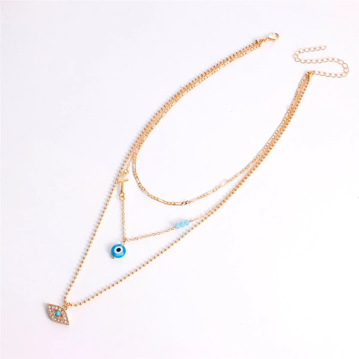 Turquoise & Cubic Zirconia 18K Gold-Plated Evil Eye Pendant Necklace
