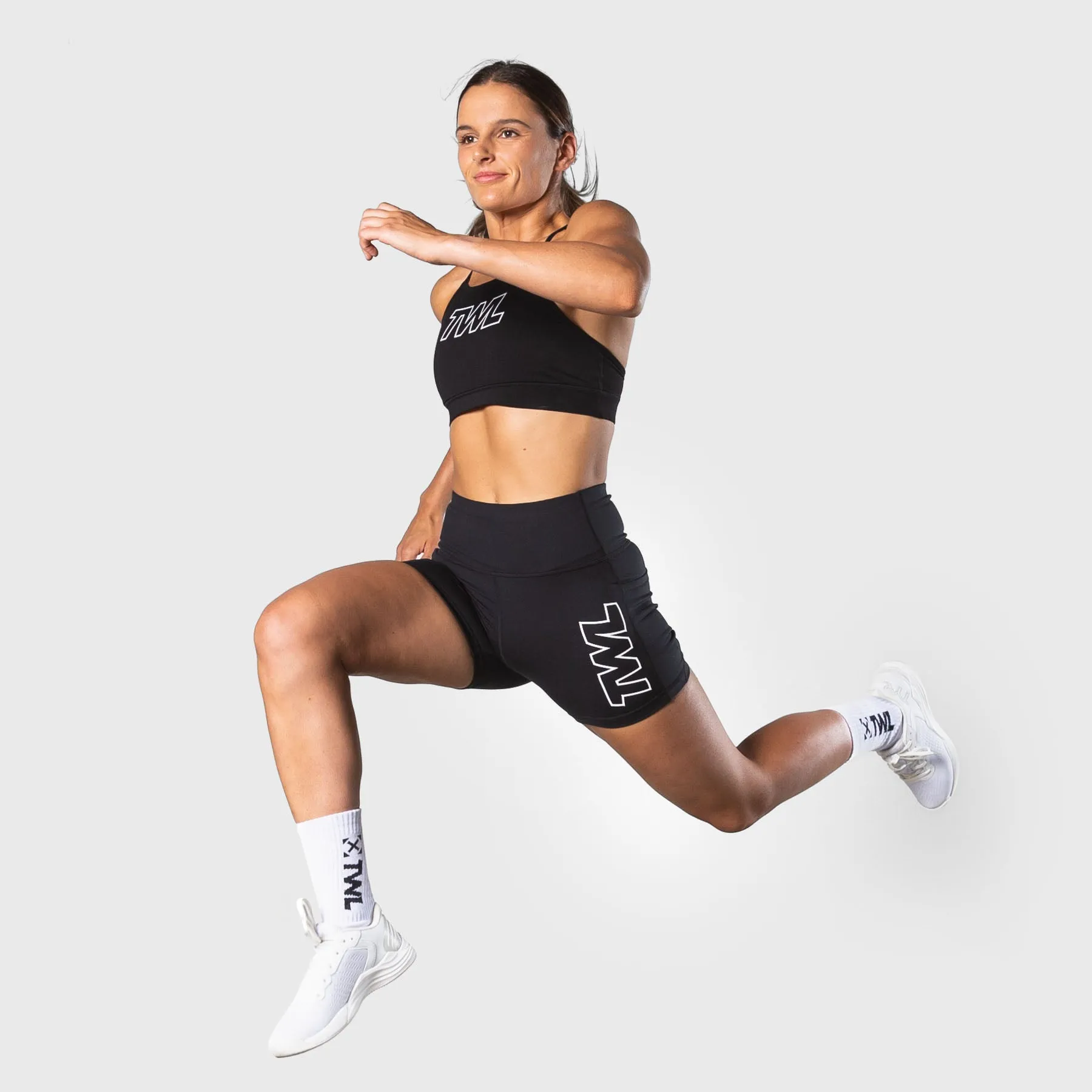 TWL - WOMEN'S ENERGY SHORTS - ATHLETE - BLACK/WHITE