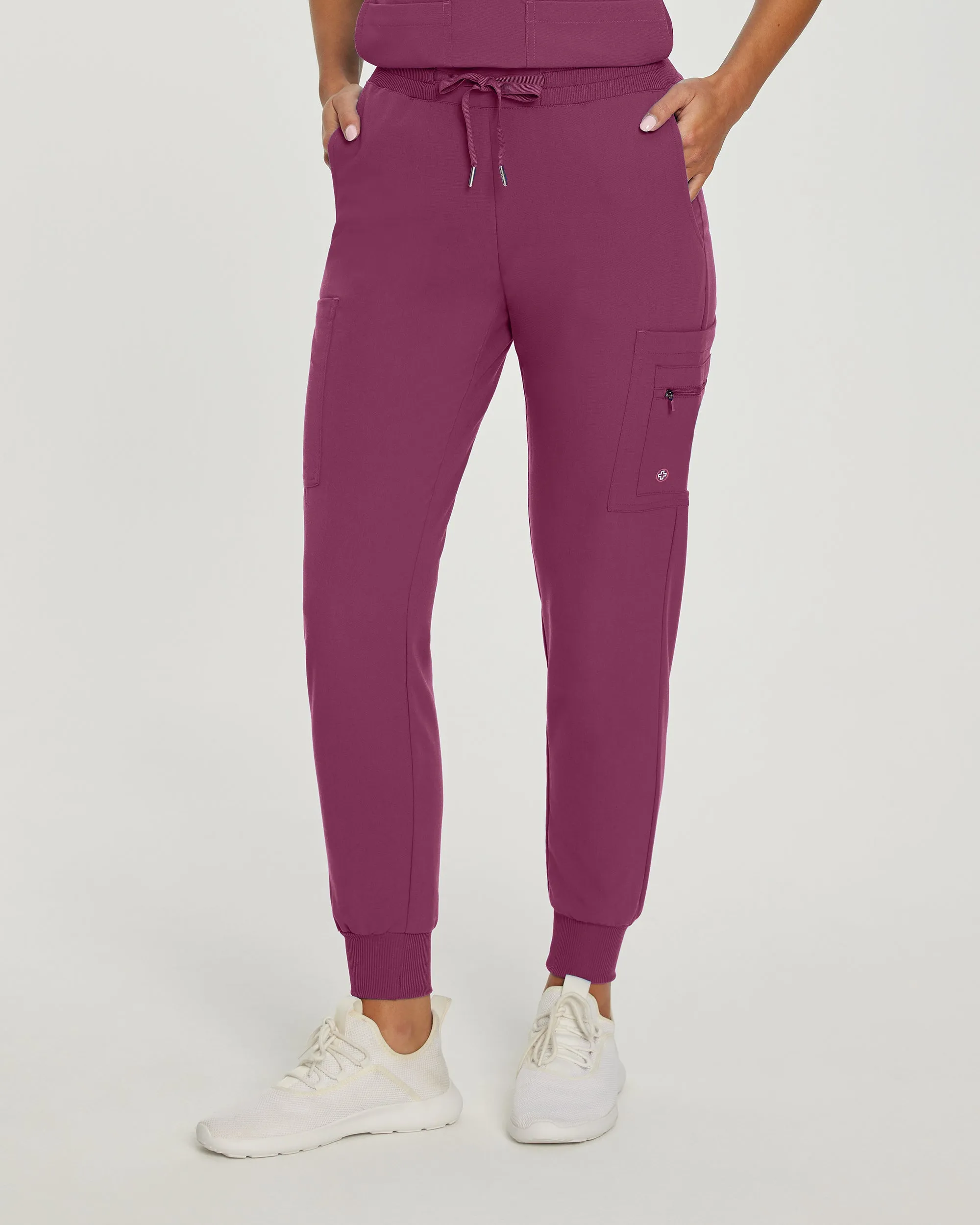 V-Tess 380 Women's Jogger Scrub Pants Raspberry Coulis