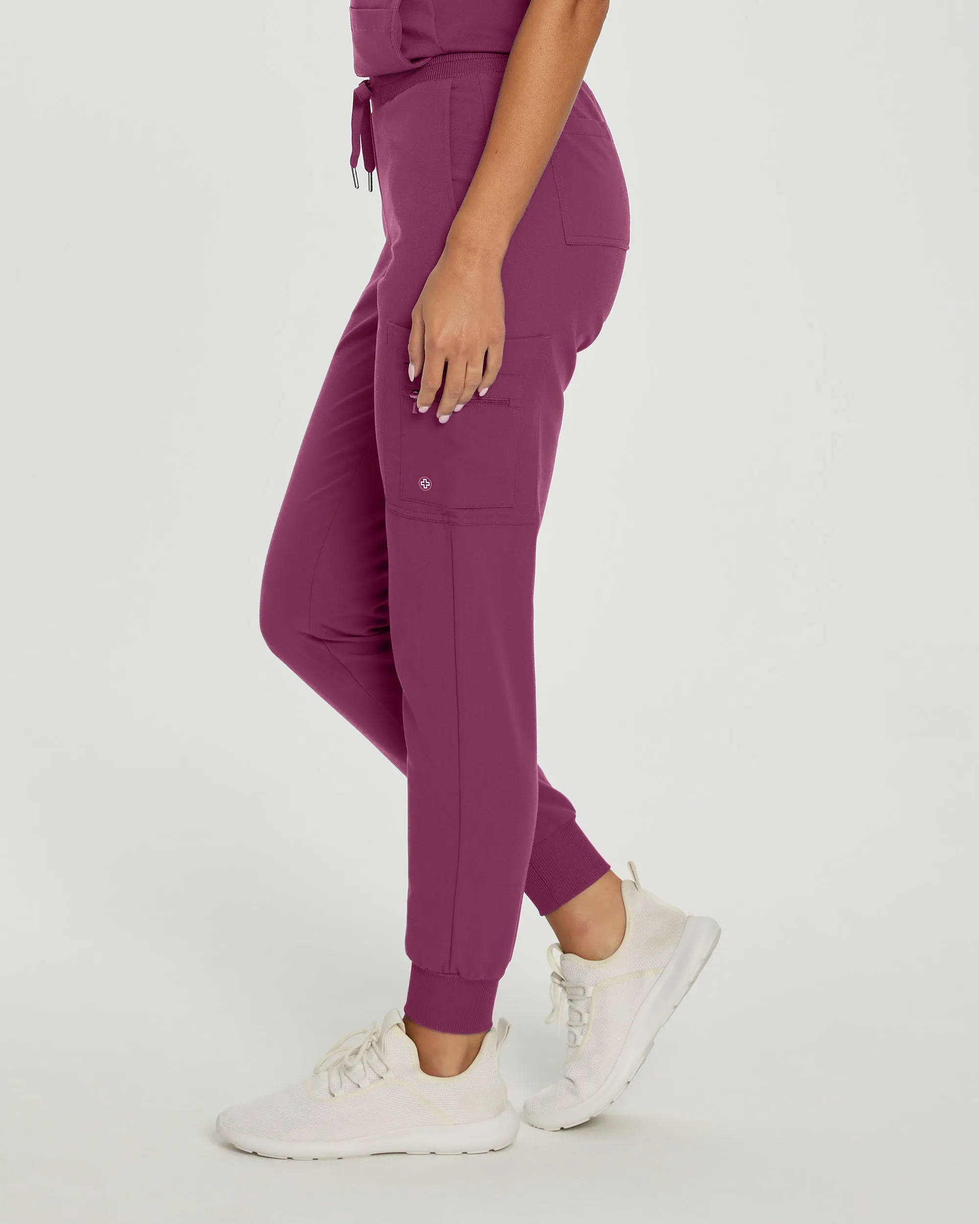 V-Tess 380 Women's Jogger Scrub Pants Raspberry Coulis