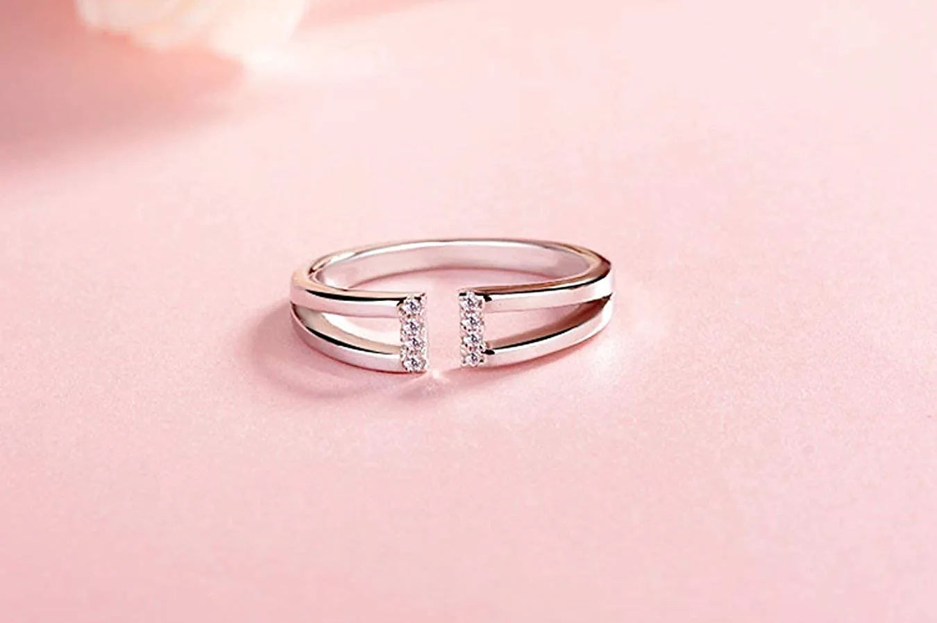 Valentine Gift by Karatcart Platinum Plated Elegant Austrian Crystal Designer Ring for Women