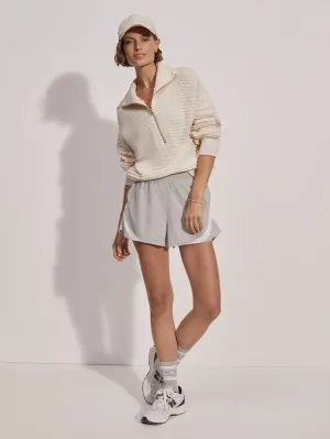 Varley | Tara Pointelle Half Zip {Whitecap Grey}