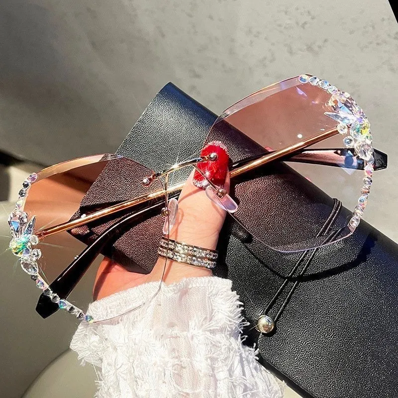 Venetian Round Gradient Pearl Sunglasses Women Fashion Design Metal Frame Sun Glasses