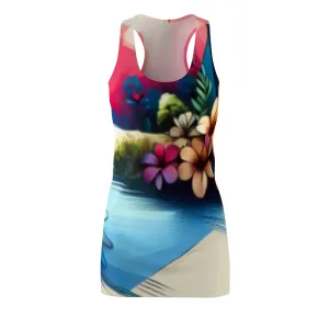 Vibrant Floral Racerback Dress - Perfect for Summer Celebrations
