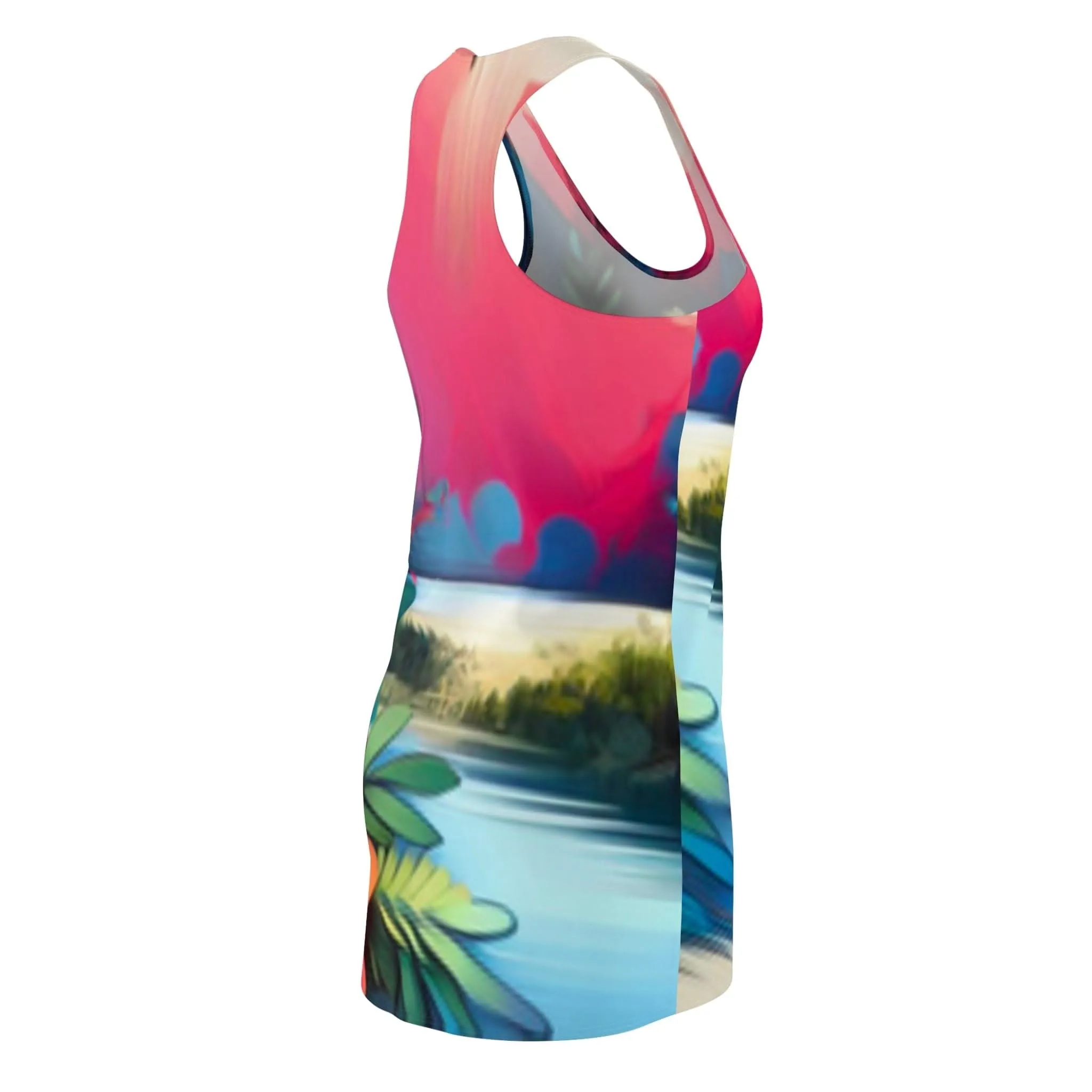 Vibrant Floral Racerback Dress - Perfect for Summer Celebrations