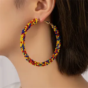 Vibrant Howlite & 18K Gold-Plated Beaded Hoop Earrings