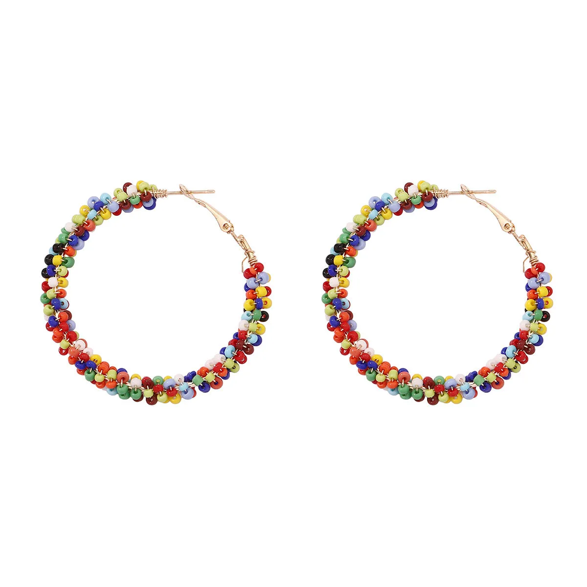 Vibrant Howlite & 18K Gold-Plated Beaded Hoop Earrings