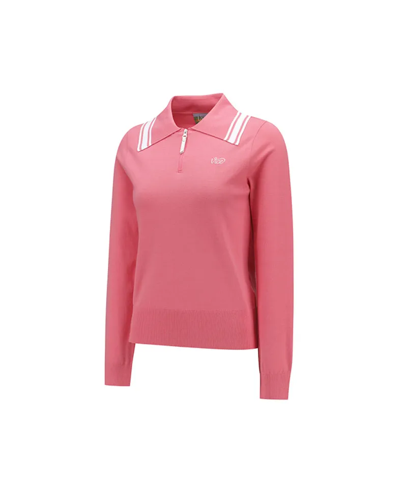 Vice Golf Atelier Women's Wide Collar Sweater - D/Pink
