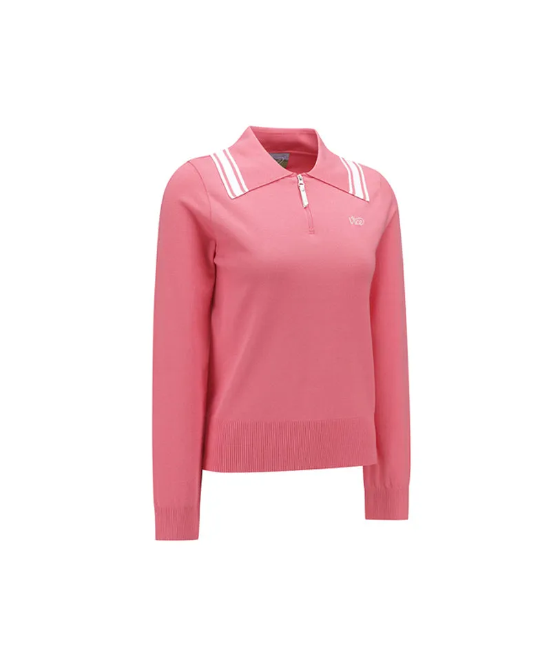 Vice Golf Atelier Women's Wide Collar Sweater - D/Pink