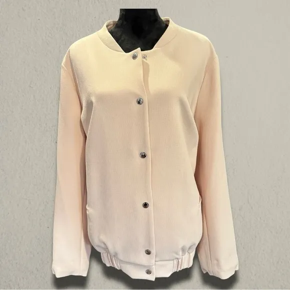 VINCE CAMUTO SNAP FRONT TEXTURED BOMBER JACKET 3X