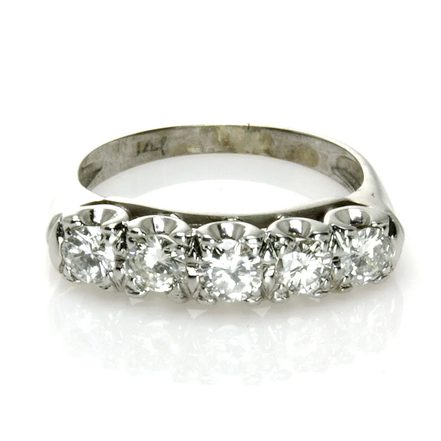 Vintage 1.00ct 5 Stone Wedding Band