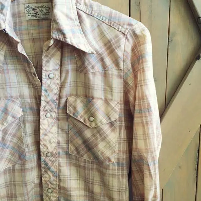 Vintage Cactus Plaid Top