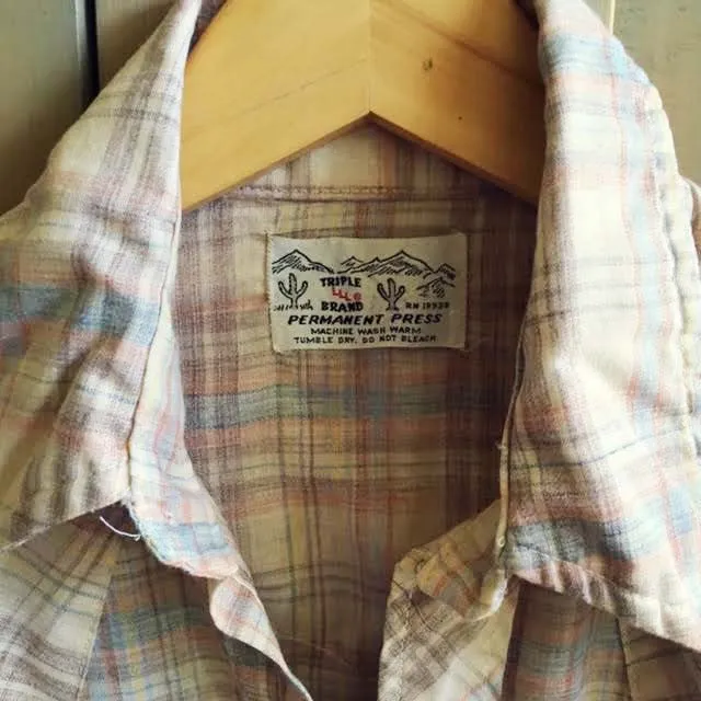 Vintage Cactus Plaid Top