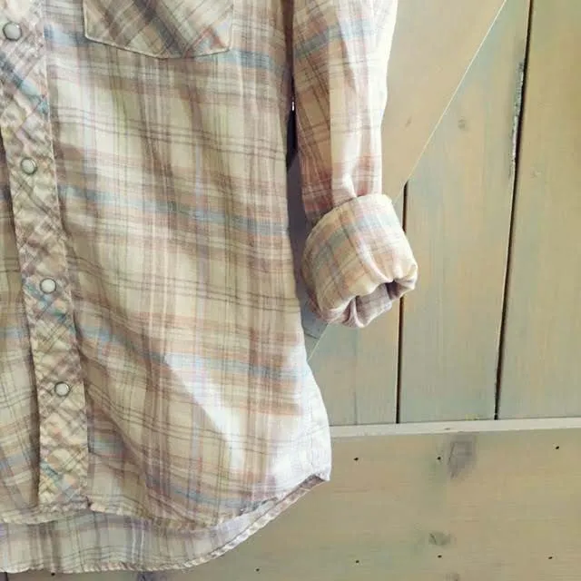 Vintage Cactus Plaid Top