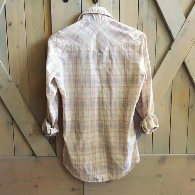 Vintage Cactus Plaid Top