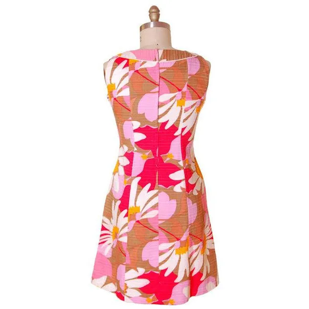 Vintage Cotton Hawaiian Print Sleeveless Dress 1960s 38-33-42 Ceeb of Miami