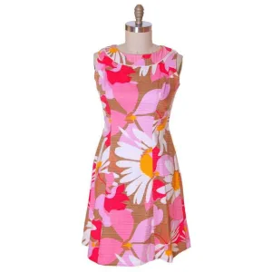 Vintage Cotton Hawaiian Print Sleeveless Dress 1960s 38-33-42 Ceeb of Miami