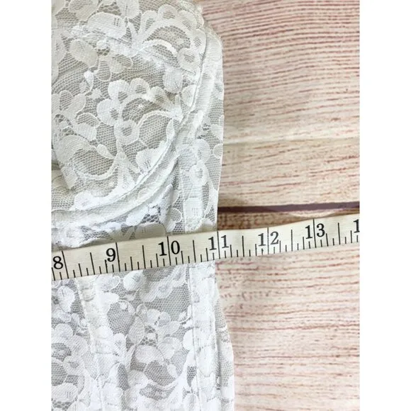 Vintage Fredericks Of Hollywood Women's White Lace Soft Bustier - 34C