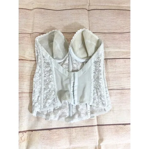 Vintage Fredericks Of Hollywood Women's White Lace Soft Bustier - 34C