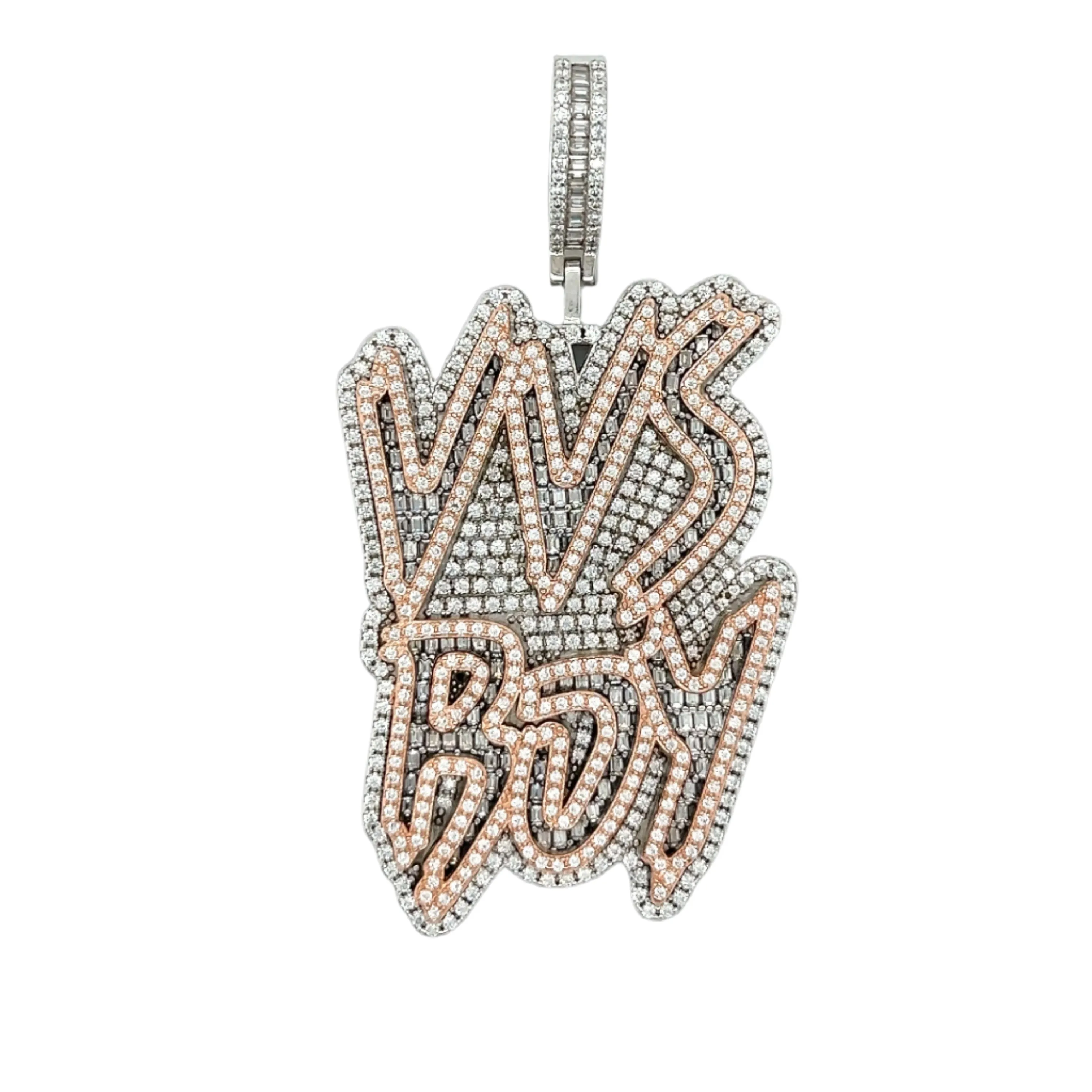 VVS Boy Lab-Created Moissanite Sterling Silver Charm Pendant - M414089