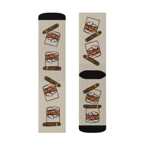 Whiskey & Cigars Adult Crew Socks