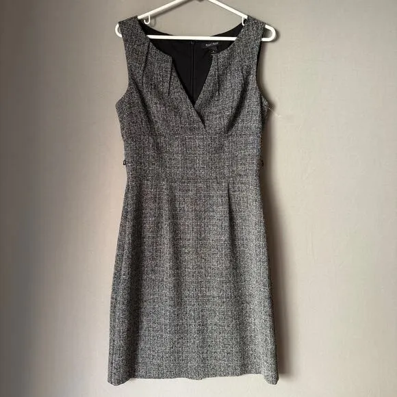 White House Black Market sz 8 Gray career sheath mini dress NWOT