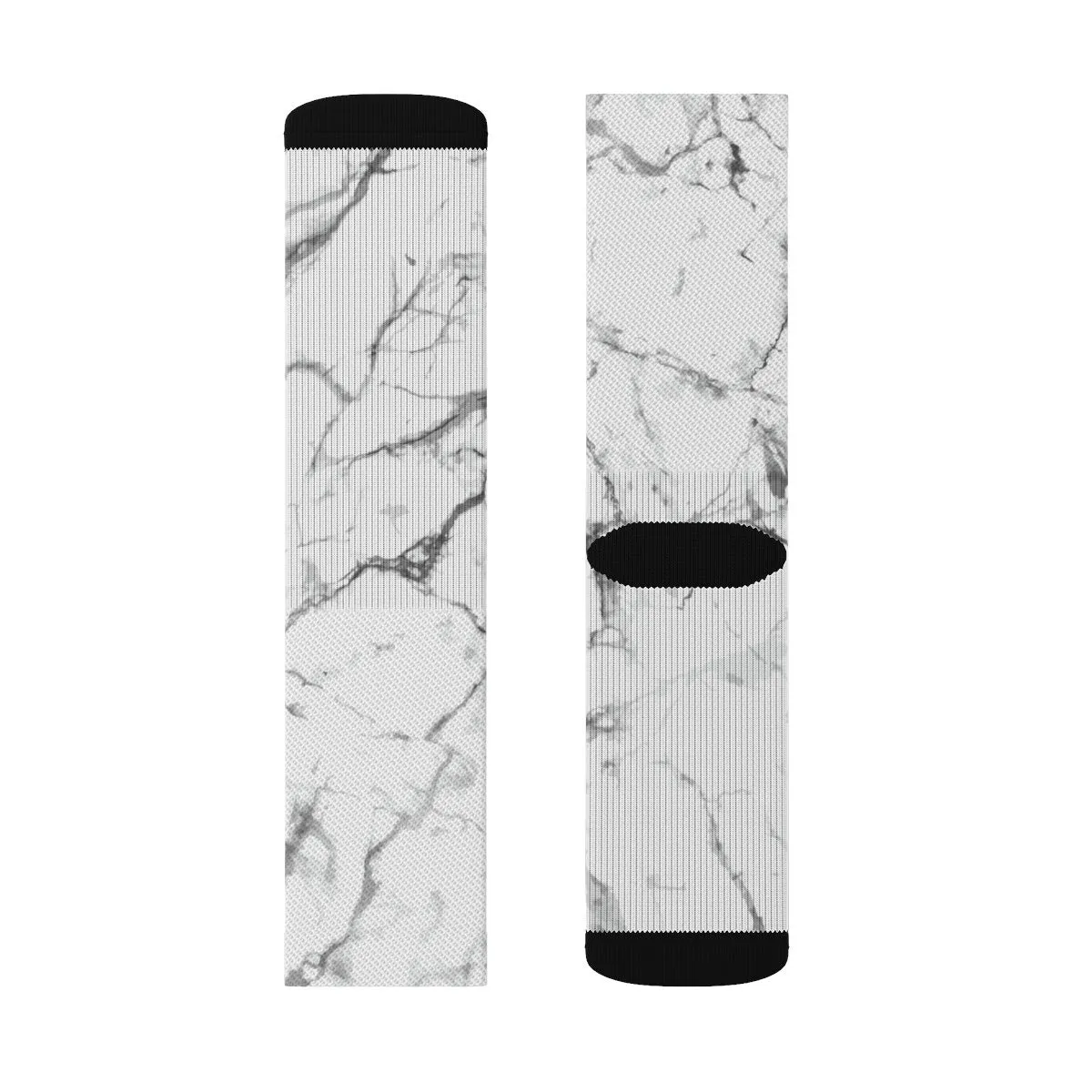 White Marble Adult Crew Socks