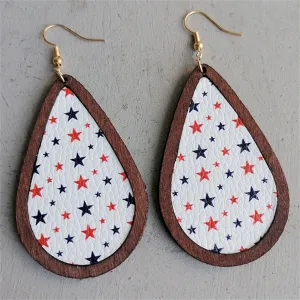 White Polystyrene & Wood 18K Gold-Plated Star Drop Earrings