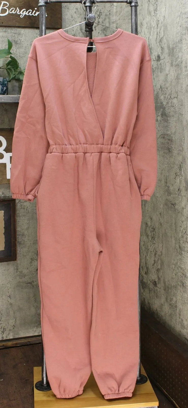 Wild Fable Women's Long Sleeve Round Neck Fleece Jumpsuit