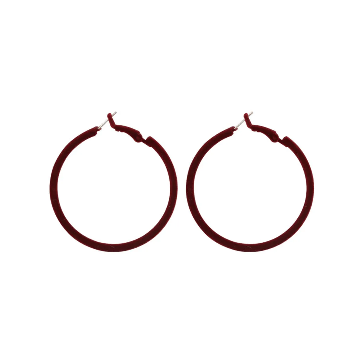 Wine Red Hoop Earrings