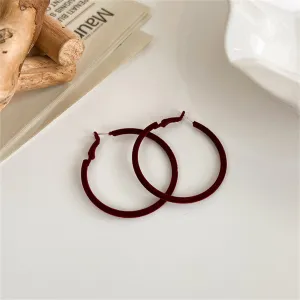 Wine Red Hoop Earrings