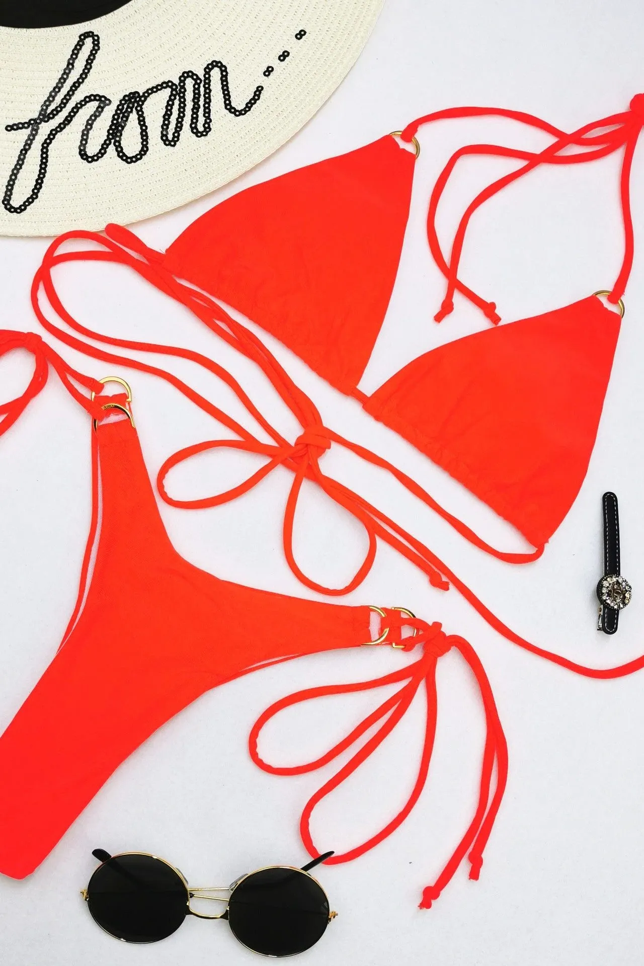 Women sexy strapped split swimsuit