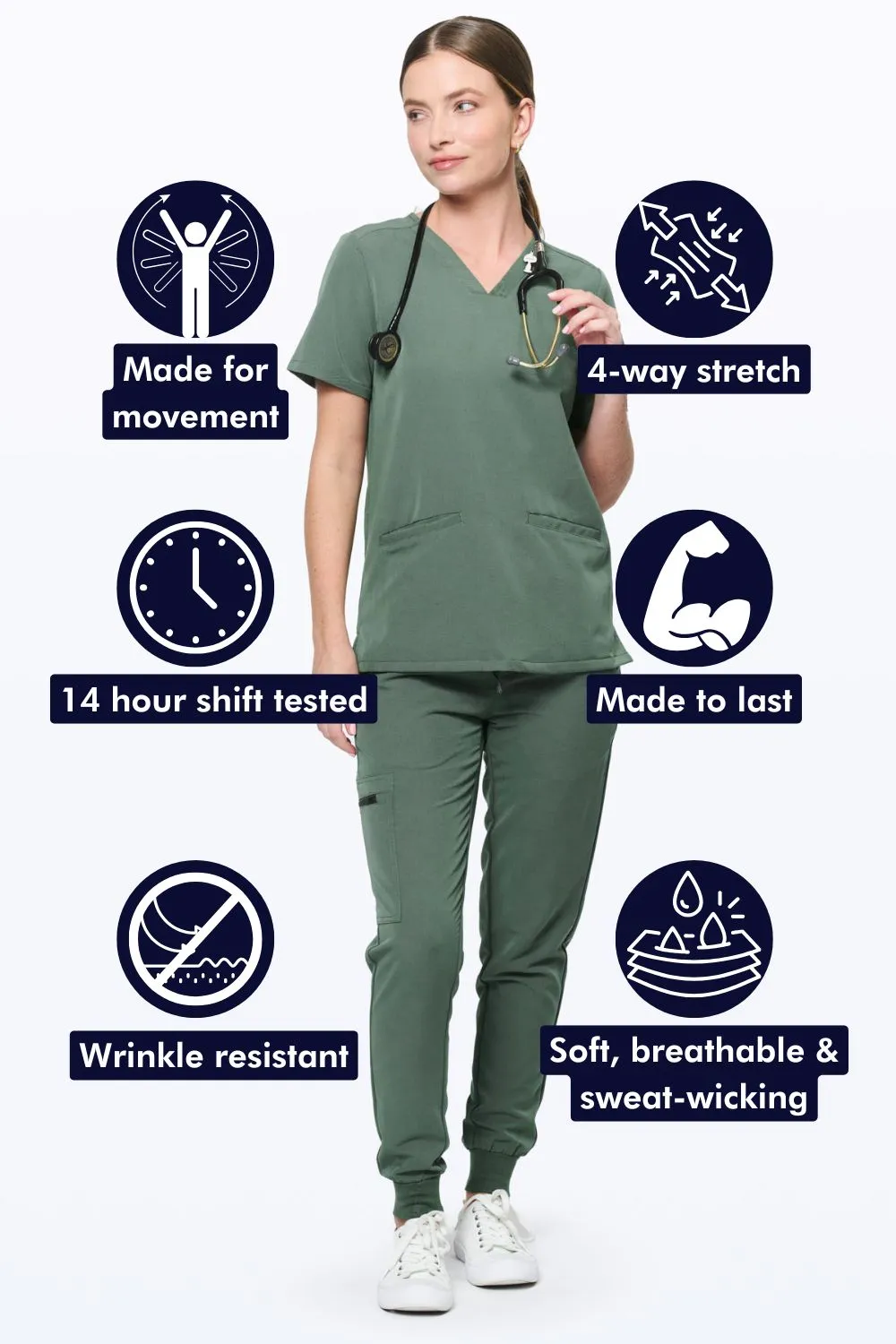 Women's 3-Pocket Scrub Top