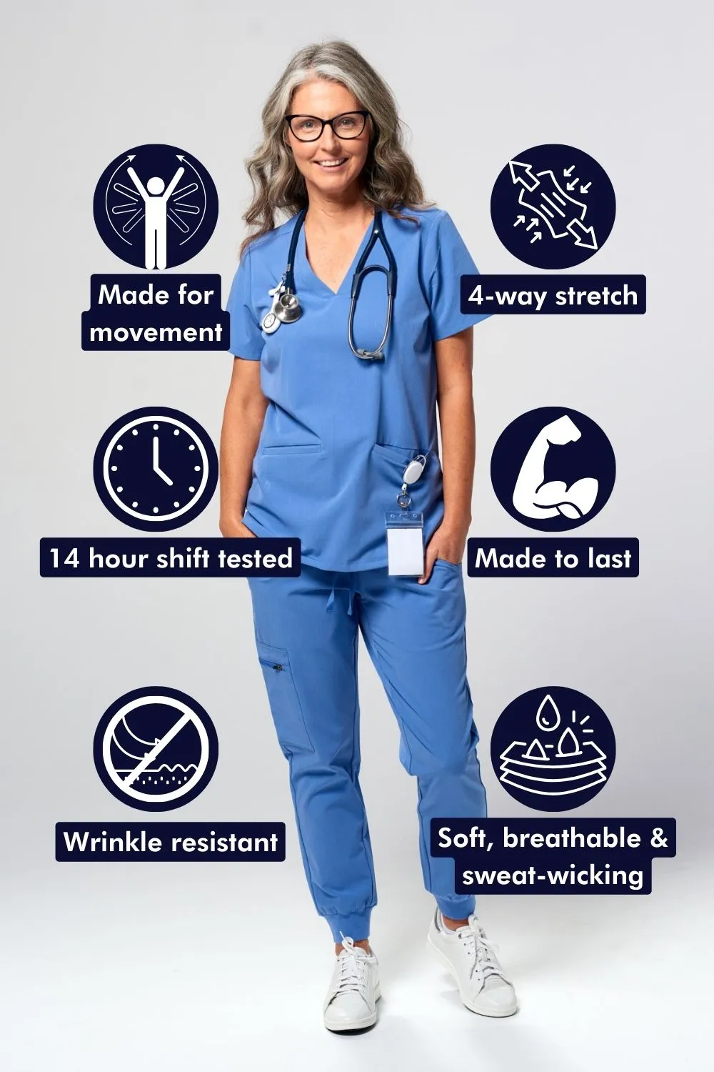 Women's 3-Pocket Scrub Top