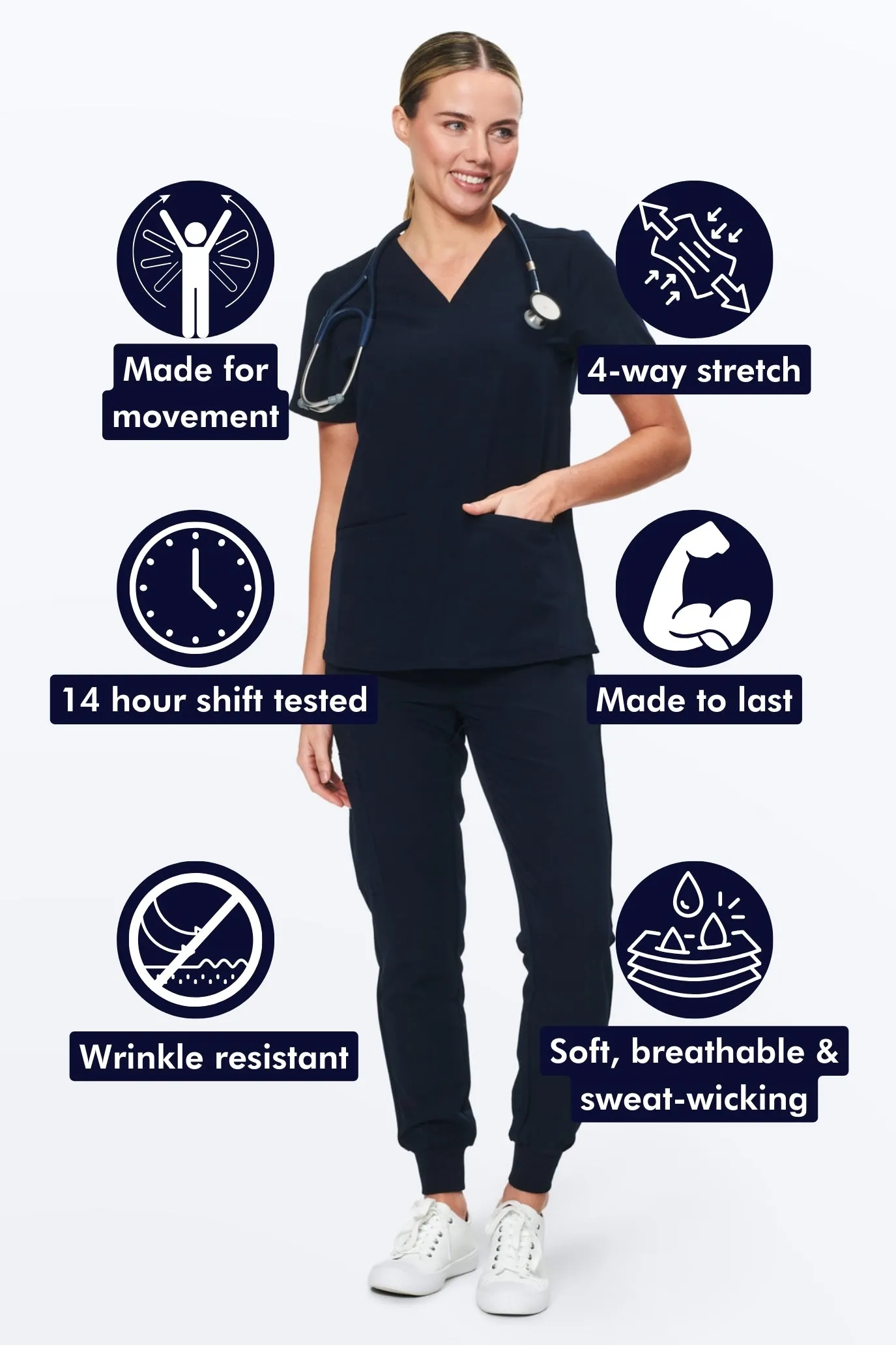 Women's 3-Pocket Scrub Top