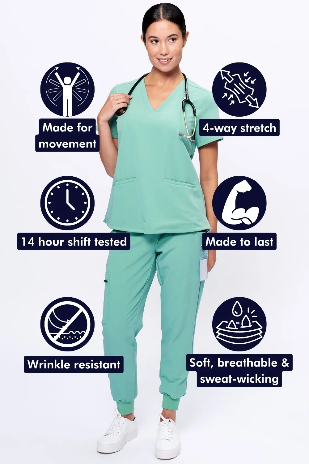 Women's 3-Pocket Scrub Top