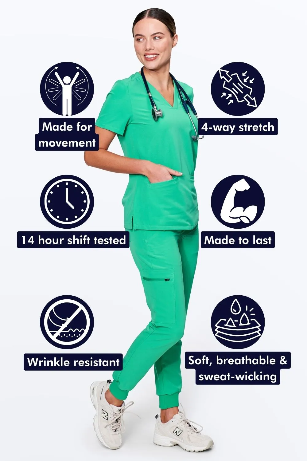 Women's 3-Pocket Scrub Top