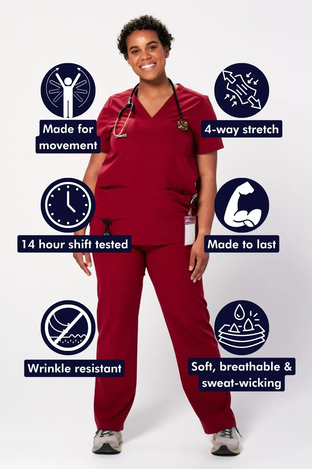 Women's 3-Pocket Scrub Top