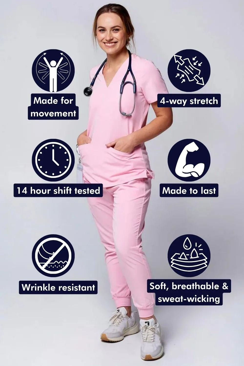Women's 3-Pocket Scrub Top