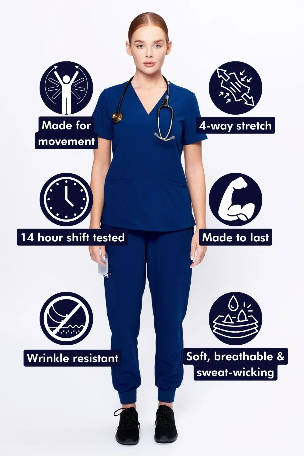 Women's 3-Pocket Scrub Top