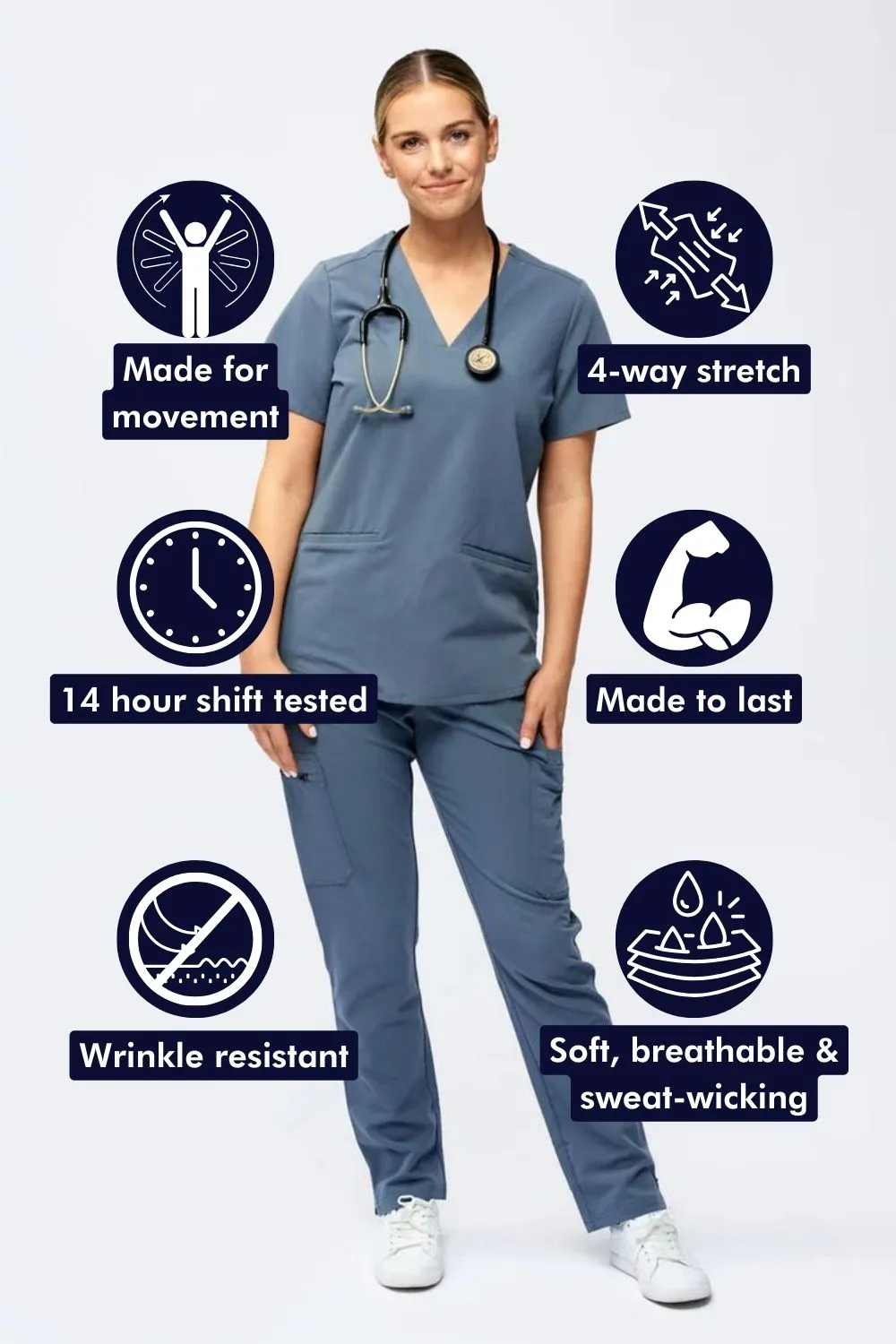 Women's 3-Pocket Scrub Top