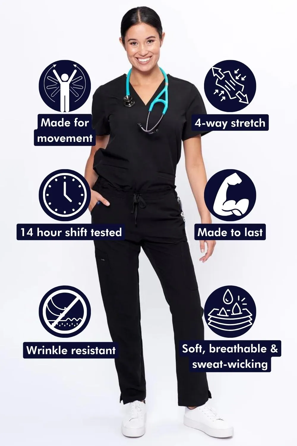 Women's 3-Pocket Scrub Top