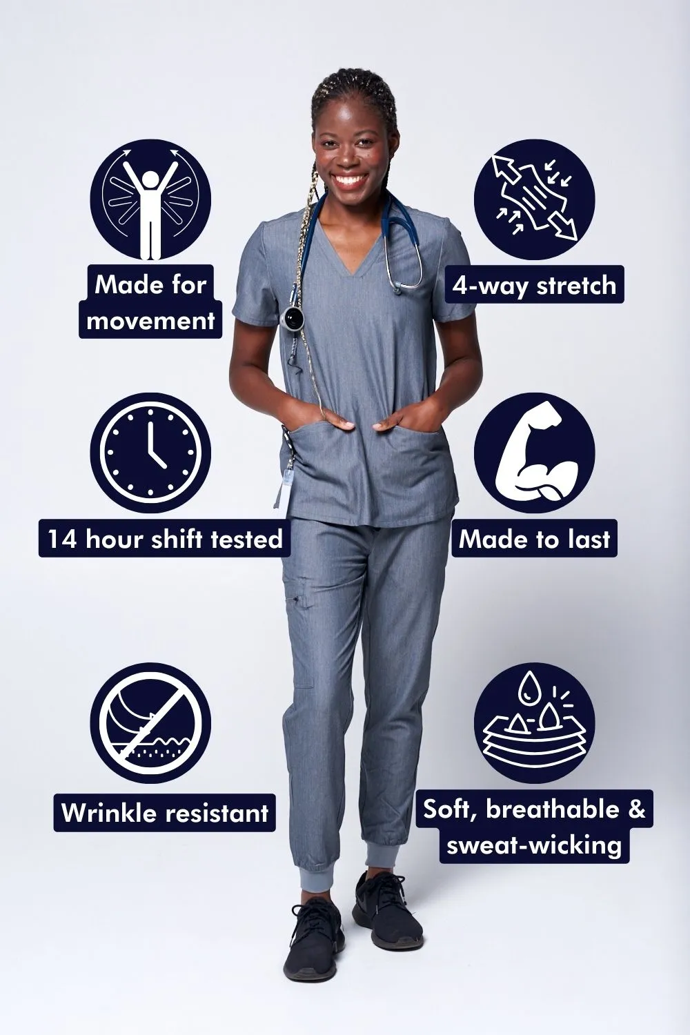 Women's 3-Pocket Scrub Top