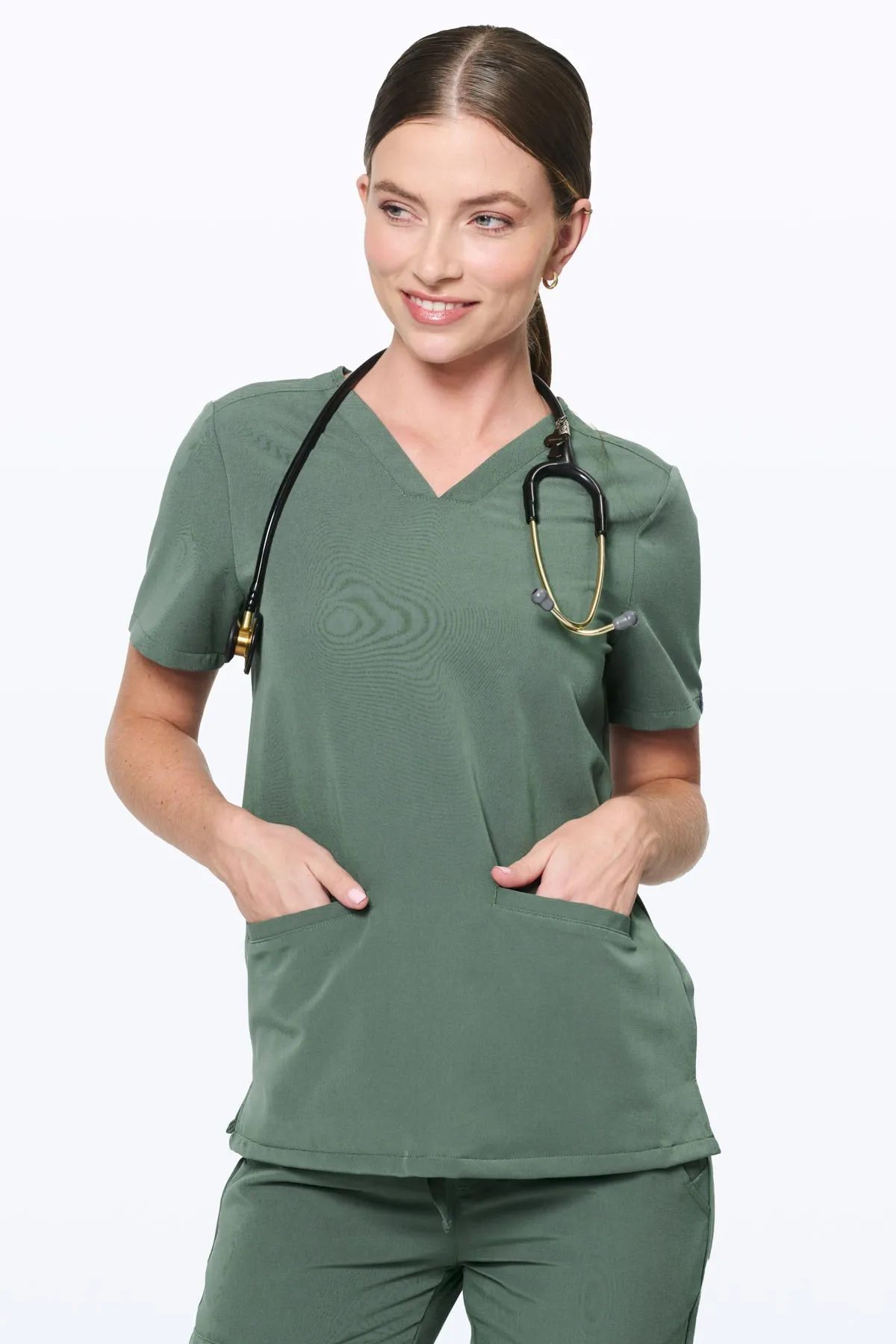 Women's 3-Pocket Scrub Top